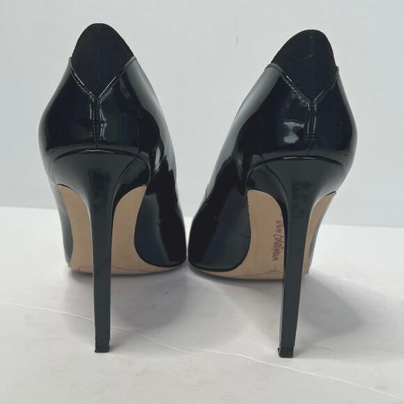 Sam Edleman 8.5 Dea Pointed Toe Black Patent Leather Pump Stiletto High Heels - Picture 6 of 9
